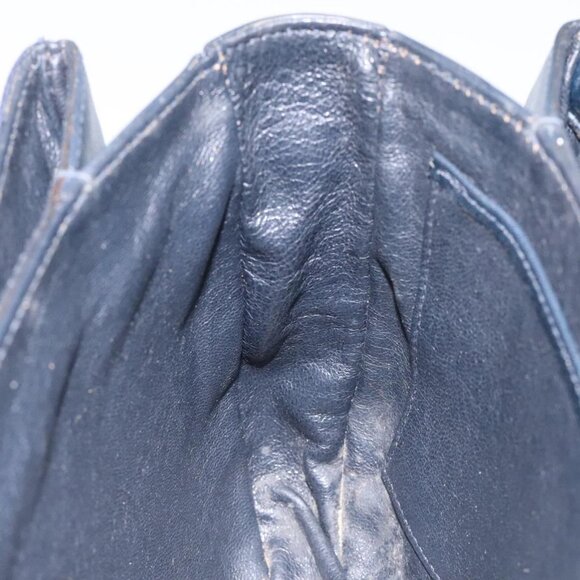 GUCCI Micro GG Canvas Shoulder Bag Navy Gold Auth ep8779 - Picture 11 of 16